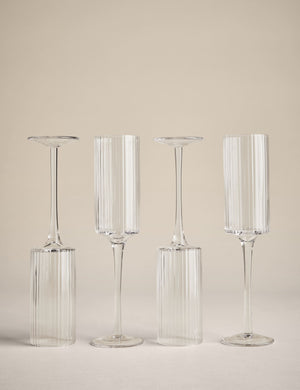 Set of 4 Handmade Celine Champagne Flutes