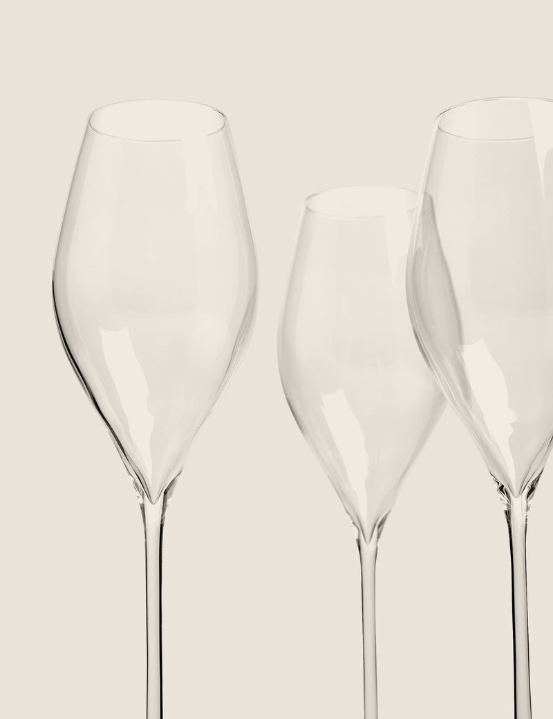 The Sommelier's Edit crystal prosecco glasses set of four (British brand)