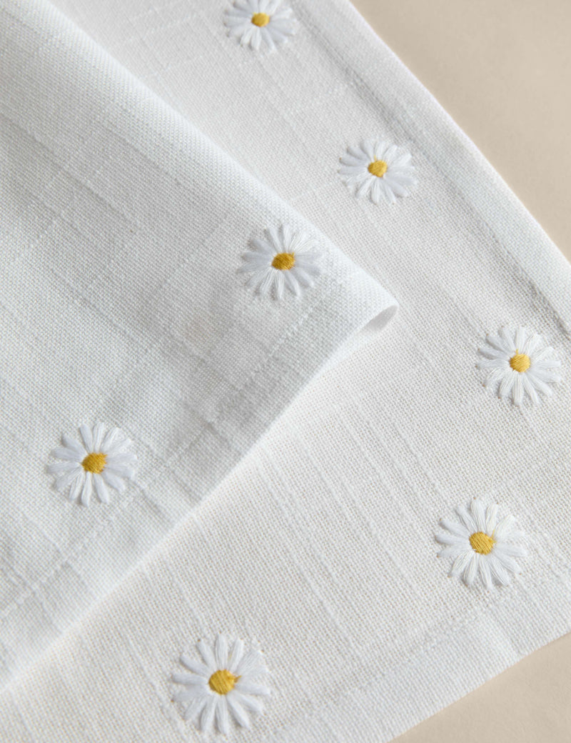 Cotton daisy napkins set of 4 embroidered - British product