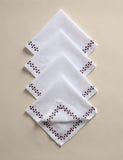 Set of 4 Pure Cotton Floral Napkins