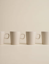M&S Ribbed Ceramic Cappuccino Cups Set of 4 Coffee Mugs- Buy online at McGrocer