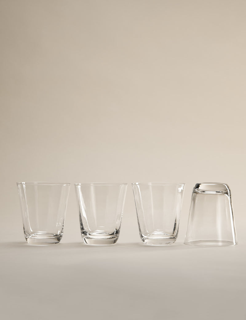 Clear soda optic tumblers set of 4, imported from the UK