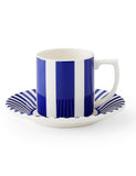 Spode Steccato espresso cup and saucer set of 4 (British brand)