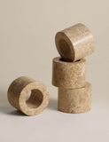 Set of 4 natural stone napkin rings with unique veining (British brand)