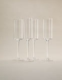 Straight sided champagne flutes set of 4 - British product