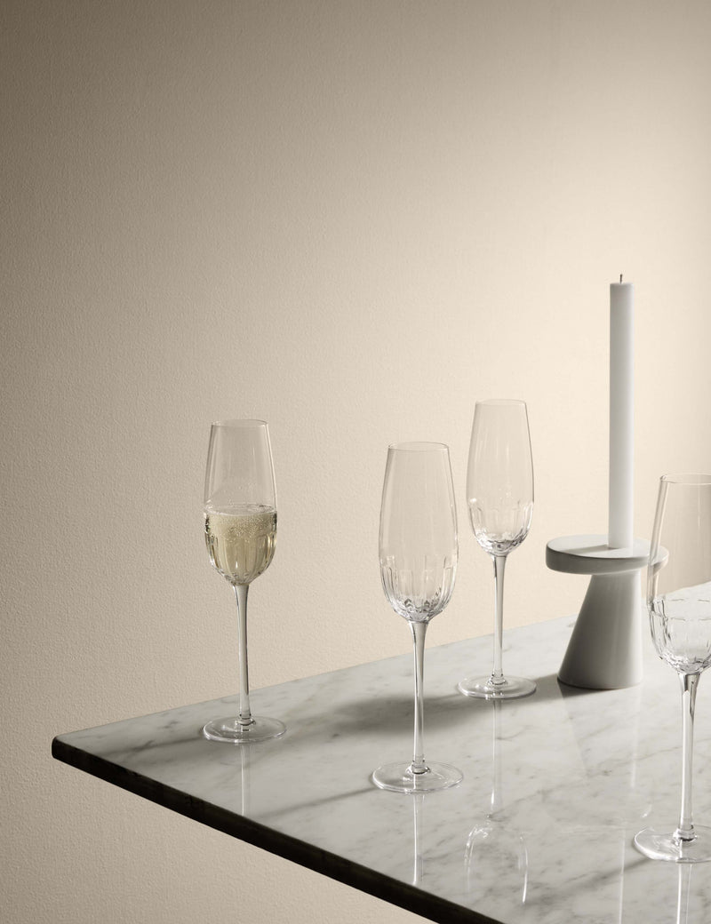 Set of 4 Textured Champagne Flutes