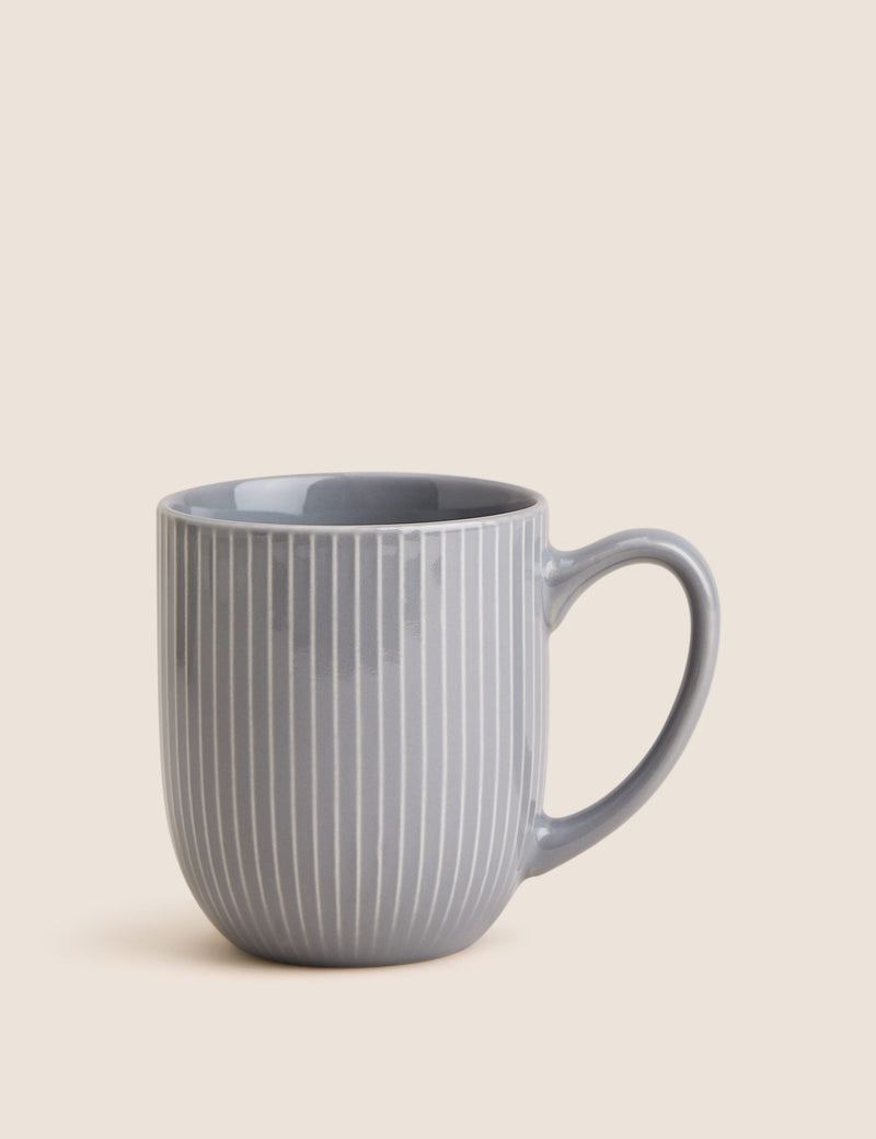 Set of four textured stripe mugs - British product