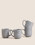 Set of four textured stripe mugs - British product