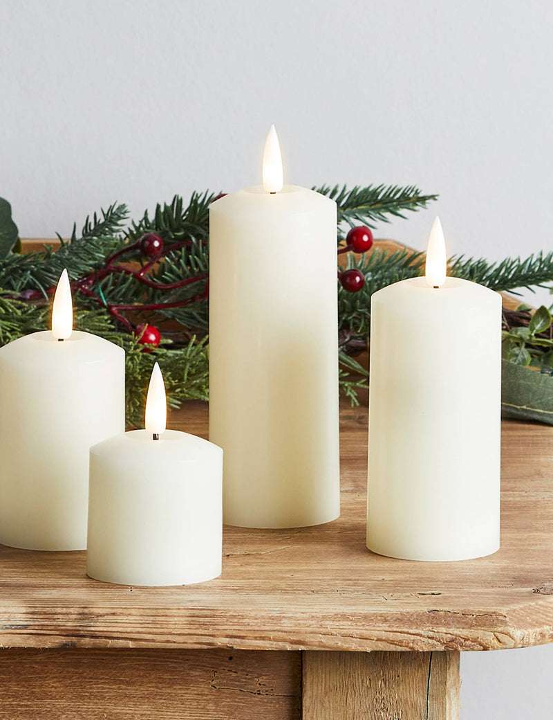 TruGlow pillar LED candles set of 4 (British brand)