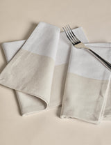 M&S M&S X Kelly Hoppen Set of 4 Woven Banded Napkins Fabric Dining Napkins- Buy online at McGrocer