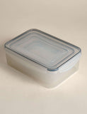 Set of 5 kitchen storage tubs with clip lids and various sizes (British brand)