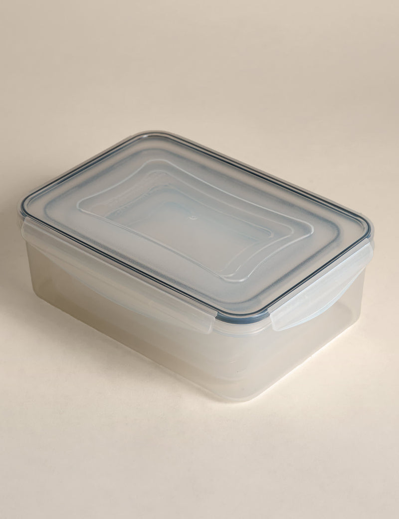 Set of 5 kitchen storage tubs with clip lids and various sizes (British brand)