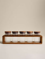 M&S Set of 5 Ribbed Glass Spice Jars- Buy online at McGrocer