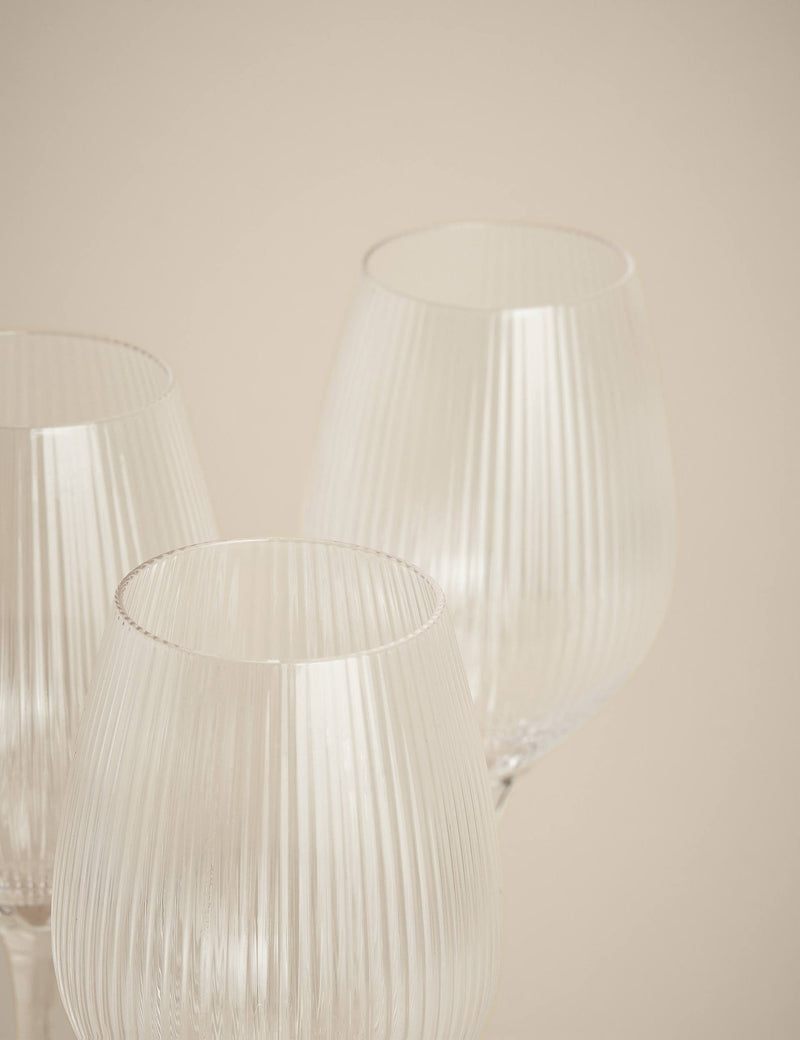 Maxim Optic ribbed wine glasses set of 6 (British brand)