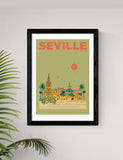East End Prints Seville cityscape framed art print, imported from the UK