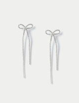M&S Silver Cupchain Chain Bow Drop Earrings- Buy online at McGrocer