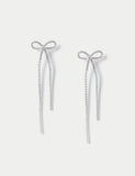 Silver Cupchain Bow Drop Earring, jewellery - British product