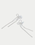 Silver Cupchain Bow Drop Earring, jewellery - British product