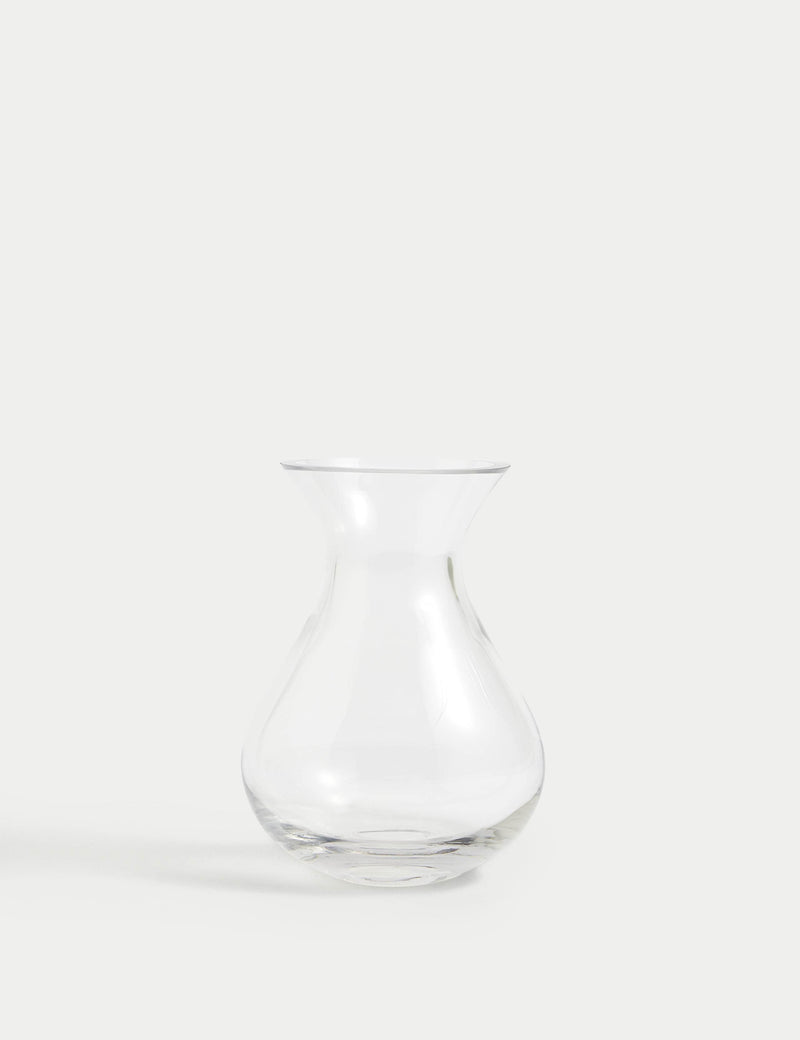 Small bouquet vase tapered glass 16.5cm, imported from the UK