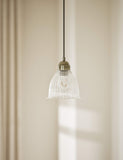 Small Florence pendant light with ribbed glass shade (British brand)