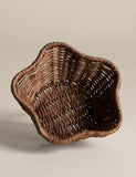 Small scalloped rattan trinket bowl 15cm, UK version