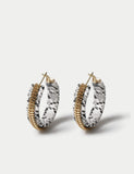 Snake chain hoop earrings with hinged fastening, imported from the UK
