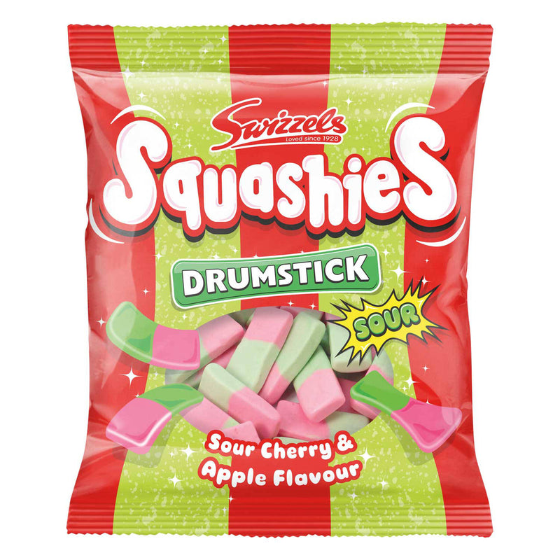Drumstick Squashies sour cherry and apple sweets - British product