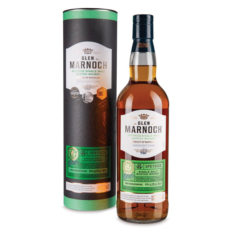Speyside single malt Scotch whisky in a bottle, UK version