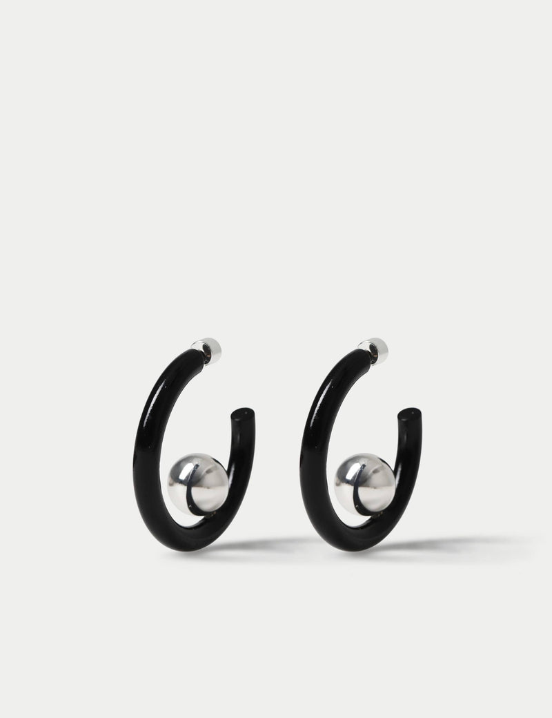 Sphere hoop earrings made of zinc alloy and acrylic, UK version