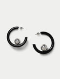 Sphere hoop earrings made of zinc alloy and acrylic, UK version