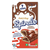 Spirals double chocolate wafer snacks 7 pack, imported from the UK