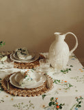 Spring Meadow stoneware jug with raised flowers - British product