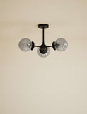 Sputnik bubble glass three-arm flush ceiling light 51 cm - British product