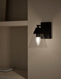 Square cone wall light with glass shade, imported from the UK