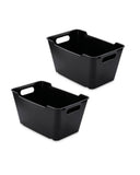 Stackable Storage Box with Handles - 11L, 2-Pack 5.5L, 3-Pack 1.7L (Black/White)