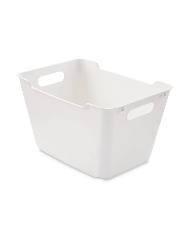 Stackable storage box with handles in black or white (British brand)