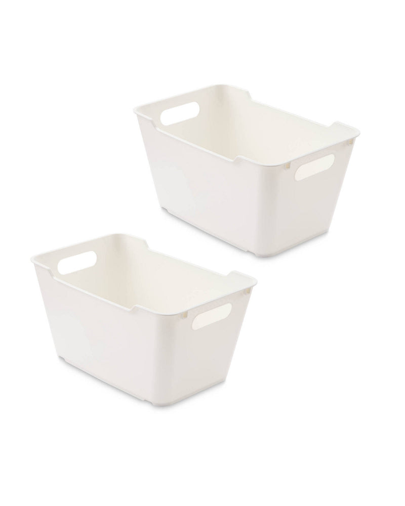 Stackable Storage Box with Handles - 11L, 2-Pack 5.5L, 3-Pack 1.7L (Black/White)