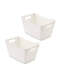 Stackable Storage Box with Handles - 11L, 2-Pack 5.5L, 3-Pack 1.7L (Black/White)