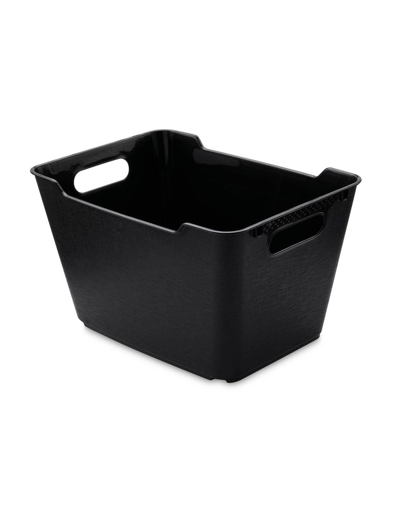 Stackable Storage Box with Handles - 11L, 2-Pack 5.5L, 3-Pack 1.7L (Black/White)