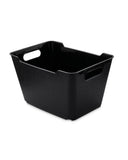 Stackable Storage Box with Handles - 11L, 2-Pack 5.5L, 3-Pack 1.7L (Black/White)