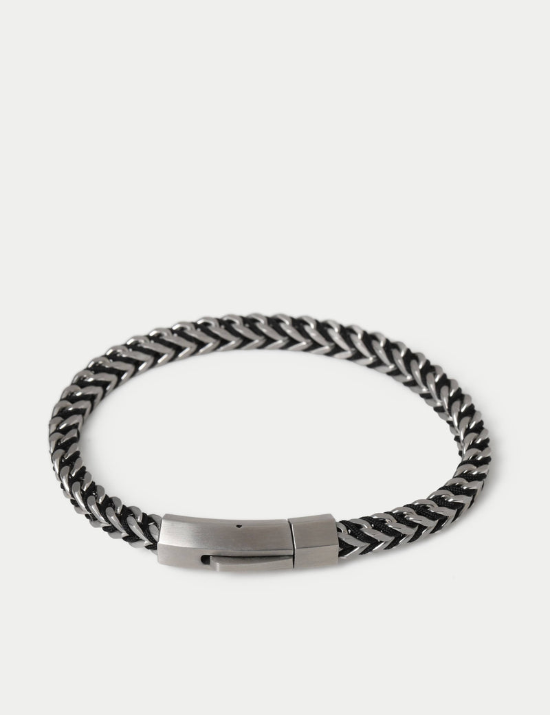 Stainless steel cord and chain bracelet with magnet fastening - British product