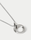 Stainless steel open pendant necklace with clasp fastening, UK version
