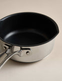 Stainless steel 14cm milk pan with pouring spout, UK version
