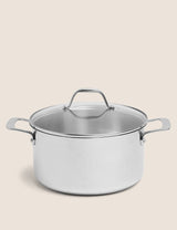 M&S Stainless Steel 24cm Medium Stock Pot- Buy online at McGrocer