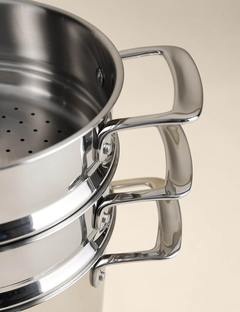 Stainless steel 3 tier steamer with StayNew technology - British product