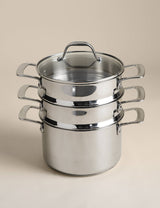M&S Stainless Steel 3 Tier Steamer- Buy online at McGrocer