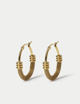 M&S Stainless Steel Textured Hoop Earrings- Buy online at McGrocer