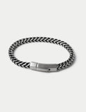 Stainless steel and cord chain bracelet (British brand)