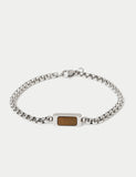 Tigers Eye bracelet stainless steel natural stone (British brand)
