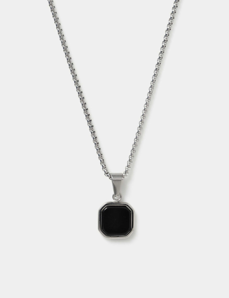 Stainless and onyx necklace, UK version